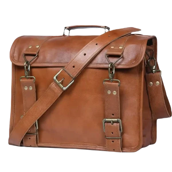 Sleek Elegance Leather Laptop Carryall