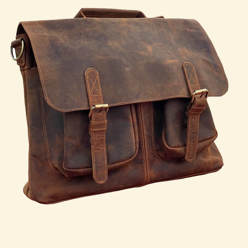 Premium Vintage Brown Leather Satchel