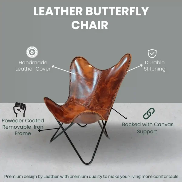 Leather Butterfly Chair - SAINT STAG