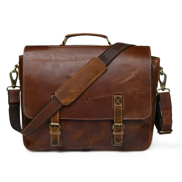 Leather Messenger Bag - SAINT STAG