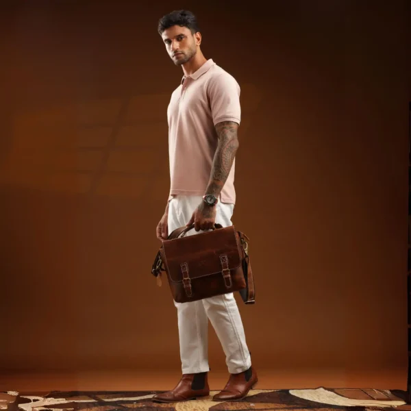 Leather Messenger Bag - SAINT STAG