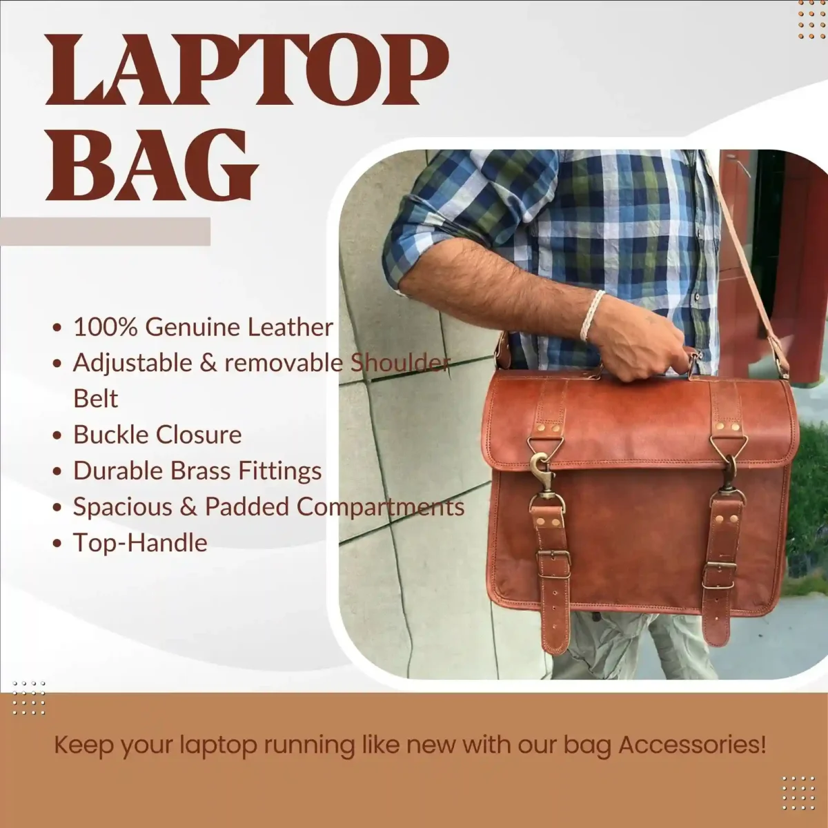 Leather Messenger Bag - SAINT STAG