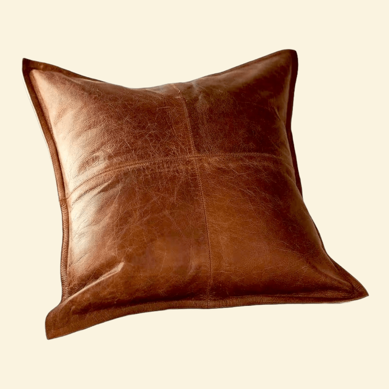 SilkenSheen Leather Throw Pillowcase