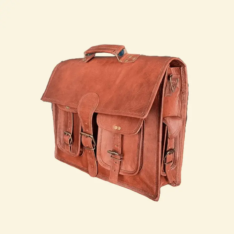 Signature Brown Leather Briefcase