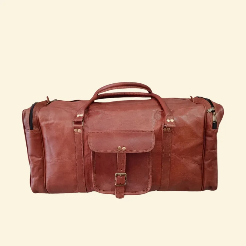 Explorer's Rustic Leather Overnight Bag