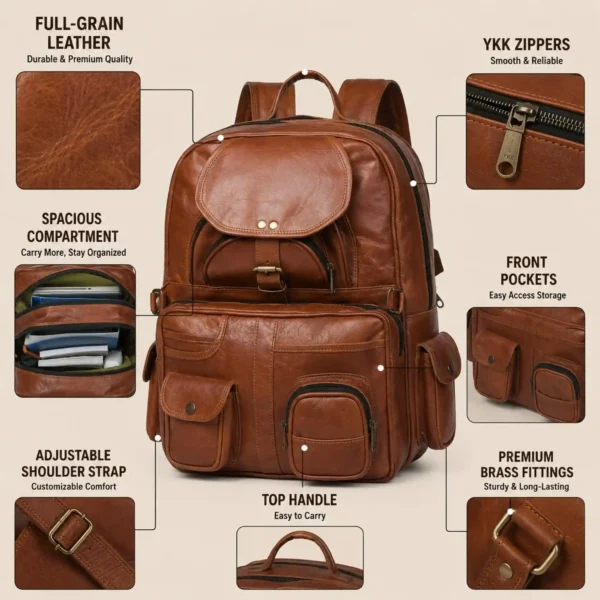 Leather Backpack - Saint Stag (29)