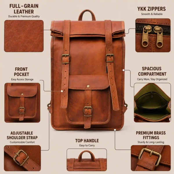 Leather Backpack - Saint Stag (31)