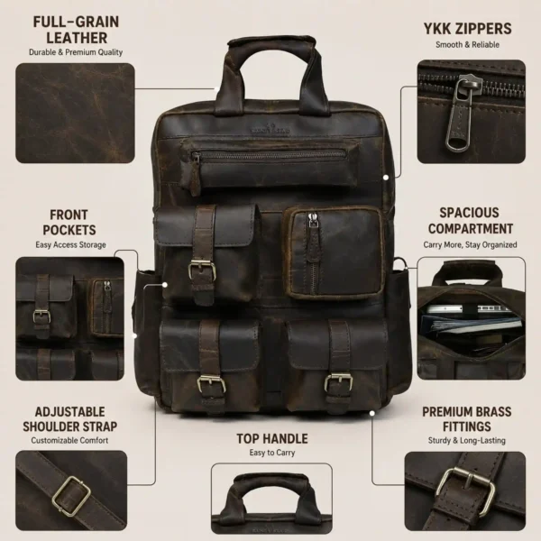 Leather Backpack - Saint Stag (33)