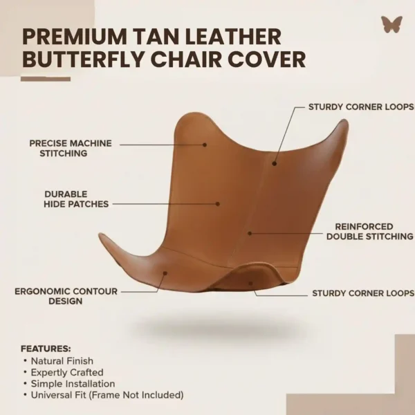 Leather Butterfly Chair Cover - SAINT STAG
