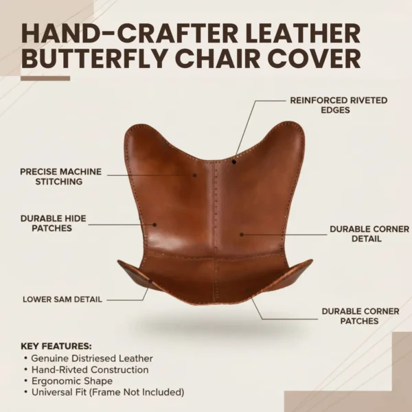 Leather Butterfly Chair Cover - SAINT STAG