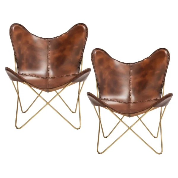 Leather Butterfly Chair - SAINT STAG