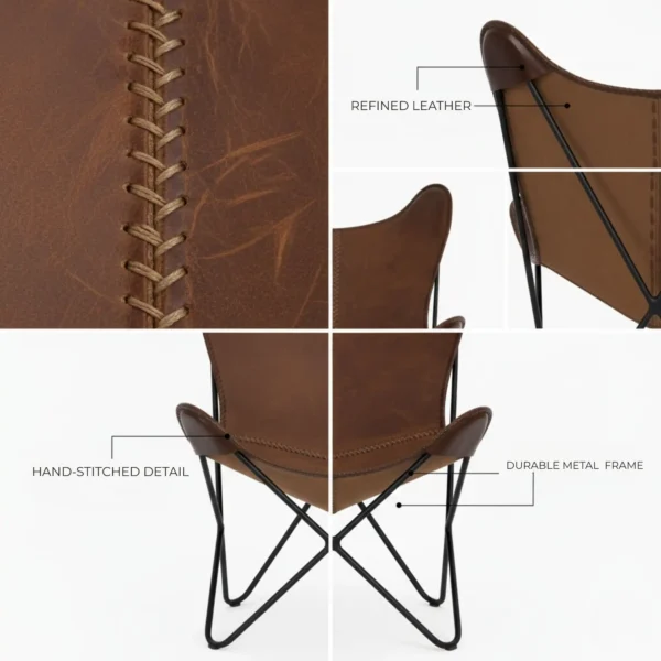 Leather Butterfly Chair - SAINT STAG