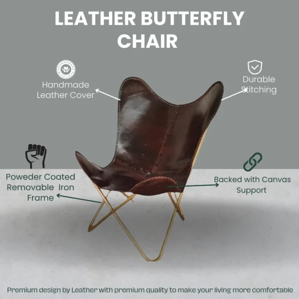 Leather Butterfly Chair - SAINT STAG