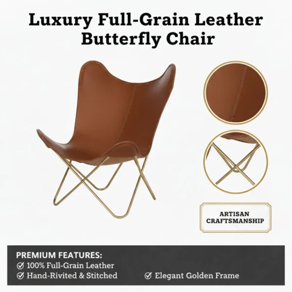 Leather Butterfly Chair - SAINT STAG