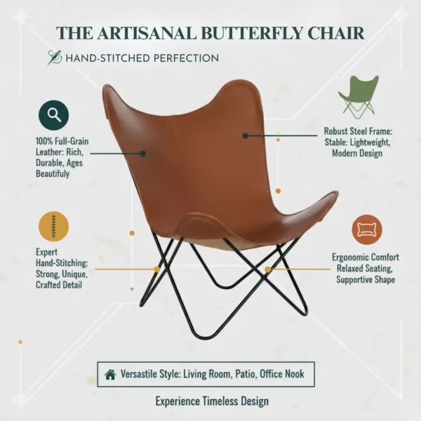 Leather Butterfly Chair - SAINT STAG