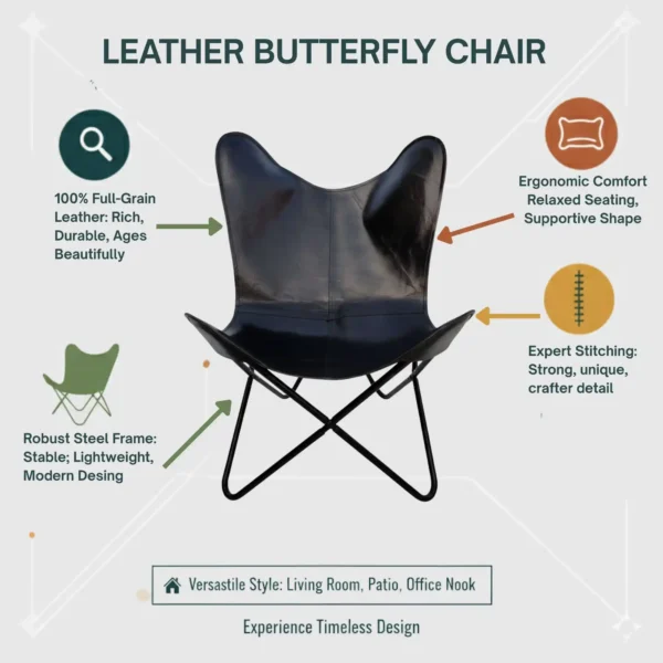 Leather Butterfly Chair - SAINT STAG