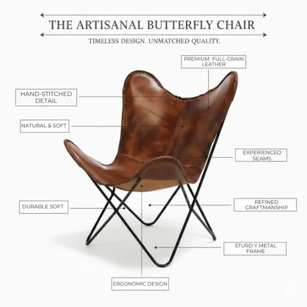 Leather Butterfly Chair - SAINT STAG