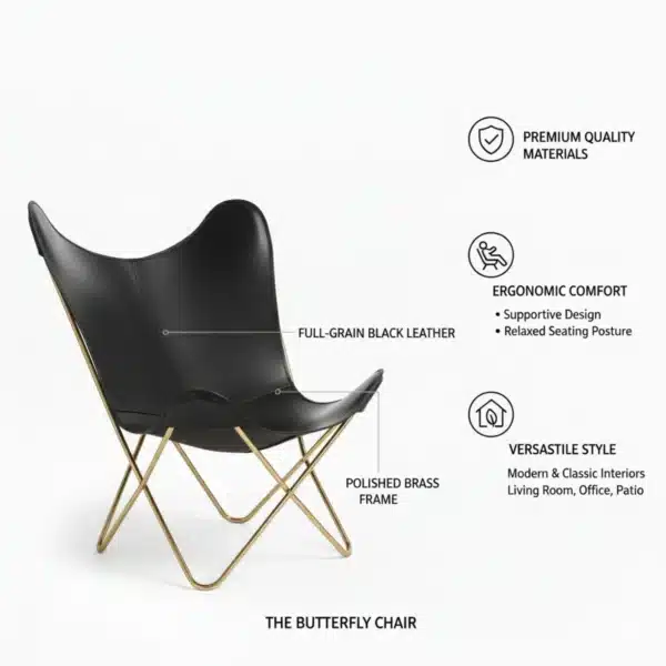 Leather Butterfly Chair - SAINT STAG