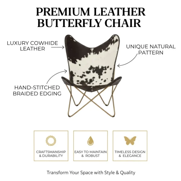 Leather Butterfly Chair - SAINT STAG