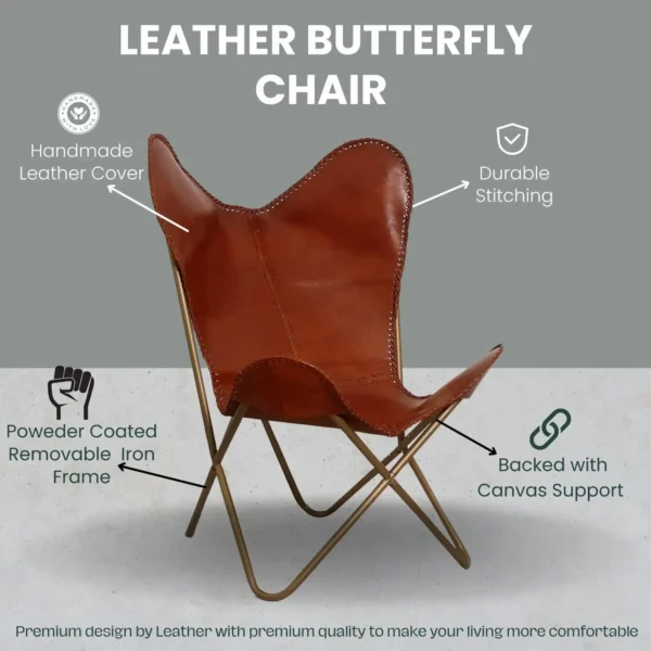 Leather Butterfly Chair - SAINT STAG