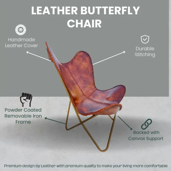 Leather Butterfly Chair - SAINT STAG