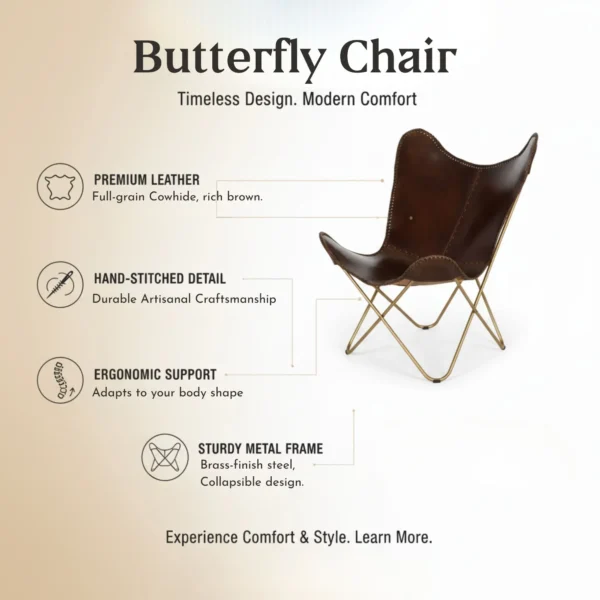 Leather Butterfly Chair - SAINT STAG