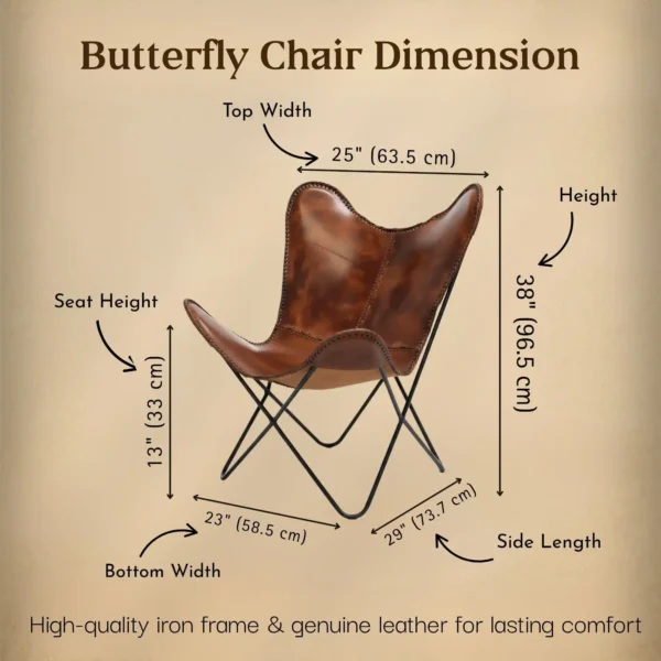 Leather Butterfly Chair - SAINT STAG