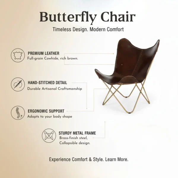 Leather Butterfly Chair - SAINT STAG