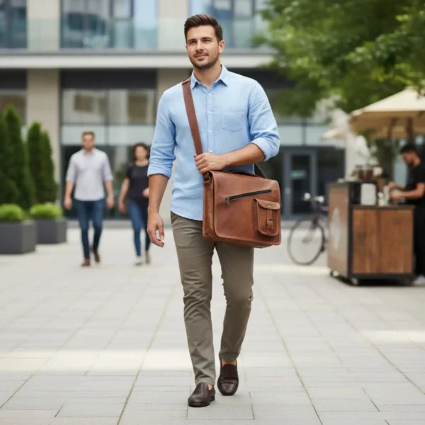 Leather Messenger Bag - SAINT STAG