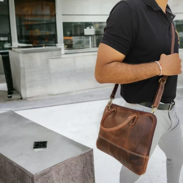 Leather Messener Bag - SAINT STAG