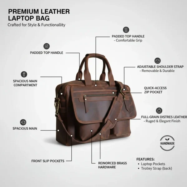 Leather Messenger Bag - SAINTSTAG