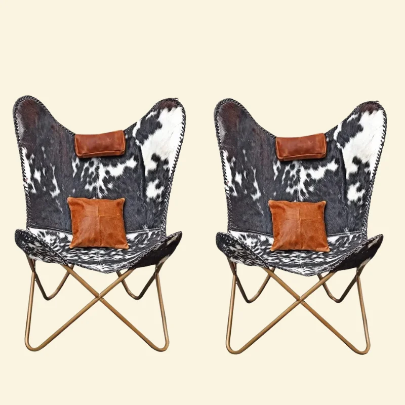 Sundaze Relaxation Indian Butterfly Chair With Golden Stand Set