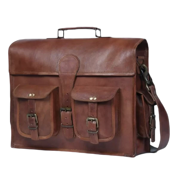 Signature Brown Leather Briefcase