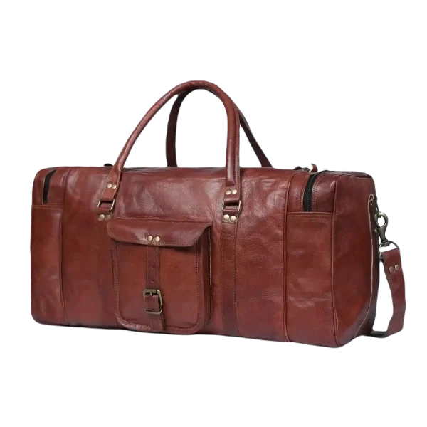 Explorer's Rustic Leather Overnight Bag