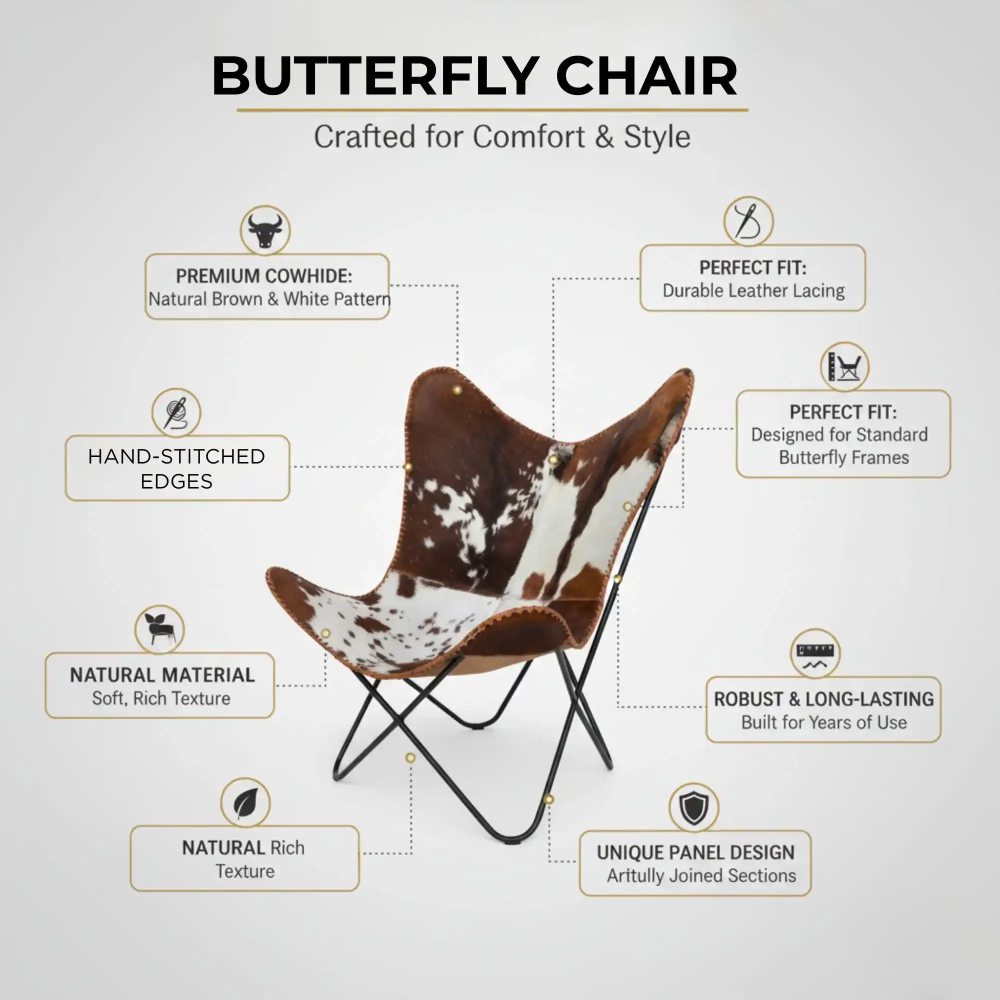 Leather Butterfly Chair - SAINT STAG