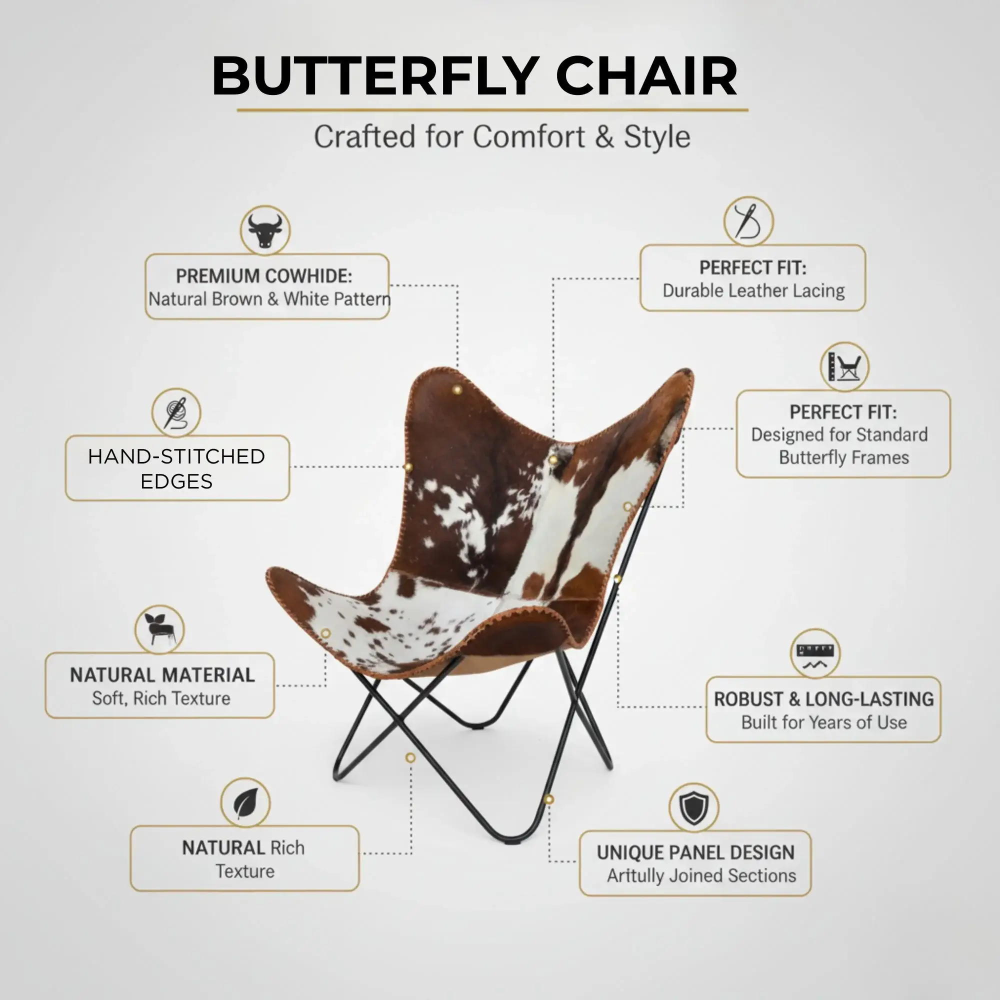 Leather Butterfly Chair - SAINT STAG