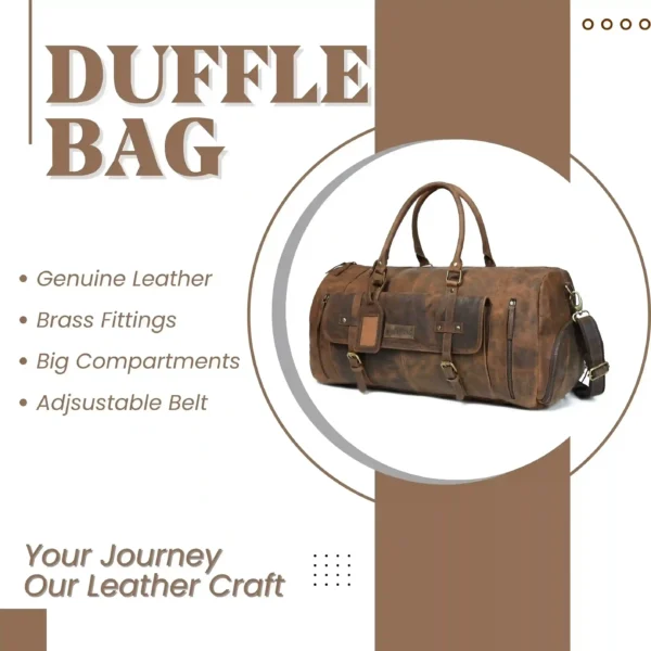 Leather Duffle Bag - SAINT STAG