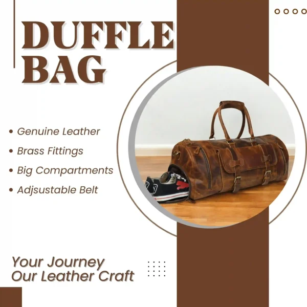 Leather Duffle Bag - SAINT STAG