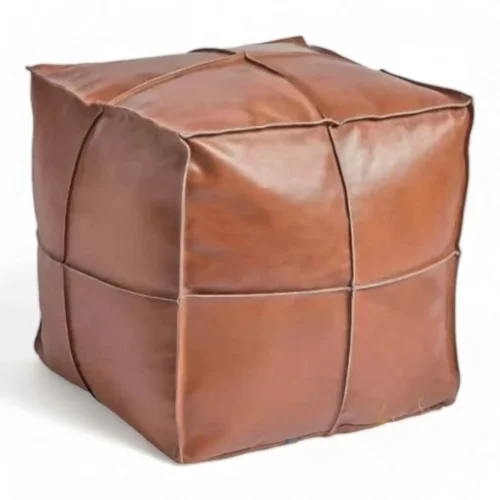 Leather Ottoman Pouf Cover - SAINT STAG