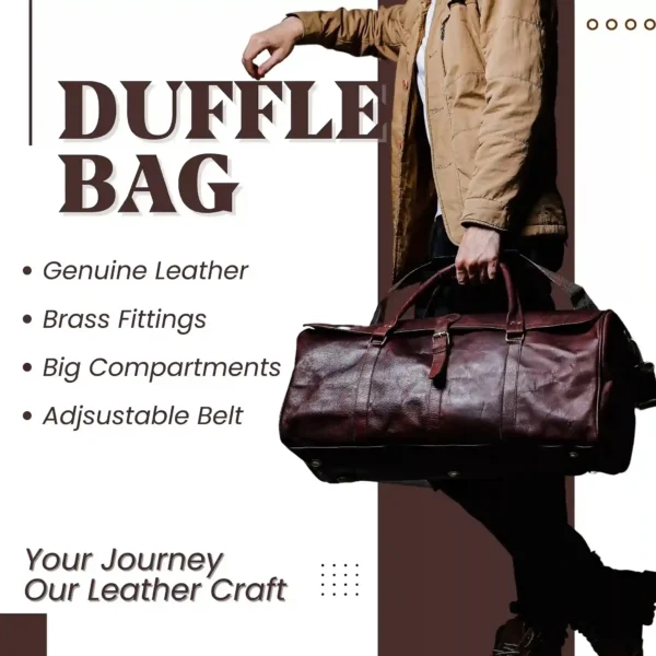 Leather Duffle Bag - SAINT STAG