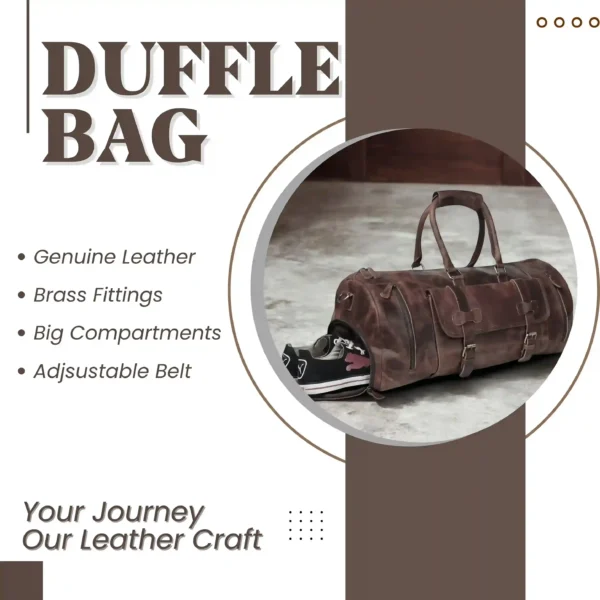 Leather Duffle Bag - SAINT STAG