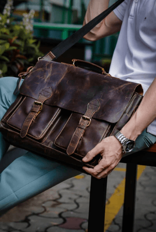 Vintage Leather Messenger Bag