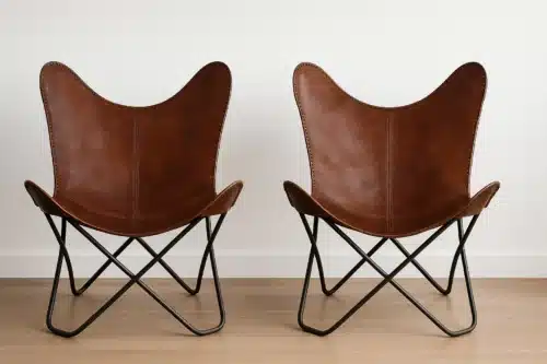Vintage leather butterfly chair.