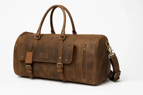 Vintage Leather Duffle Bag for Men