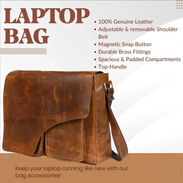 Leather Messenger Bag - SAINT STAG