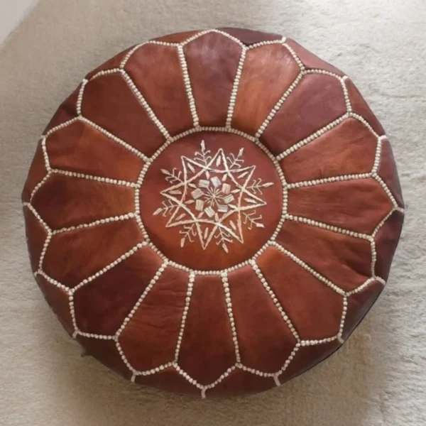 Leather Morocca Pouf Cover - SAINT STAG