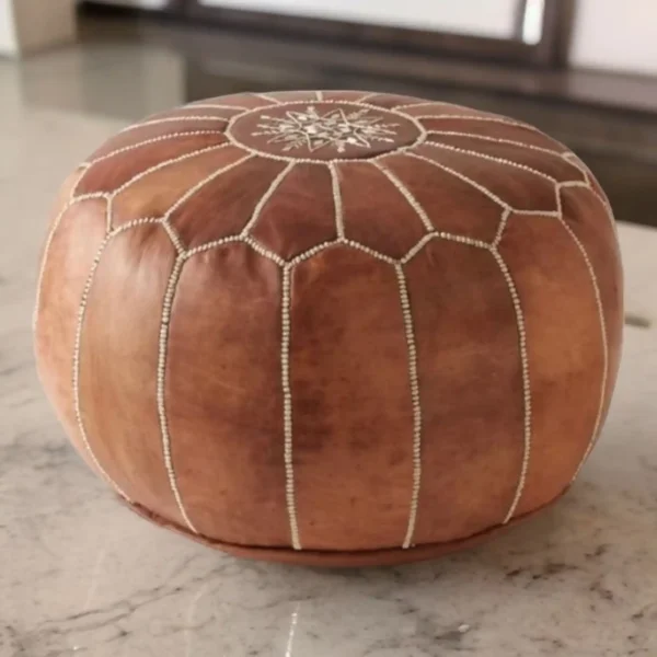 Leather Morocca Pouf Cover - SAINT STAG