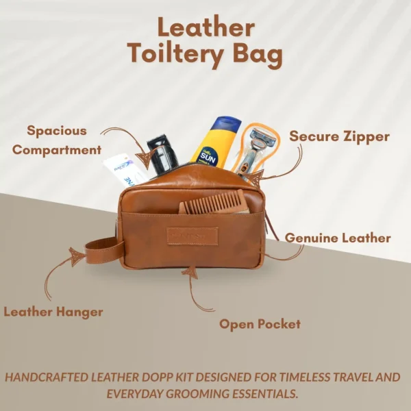 Leather Toiletry Bag - SAINTSTAG