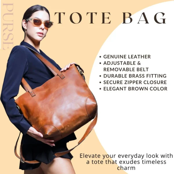 Leather Tote Bag - SAINT STAG