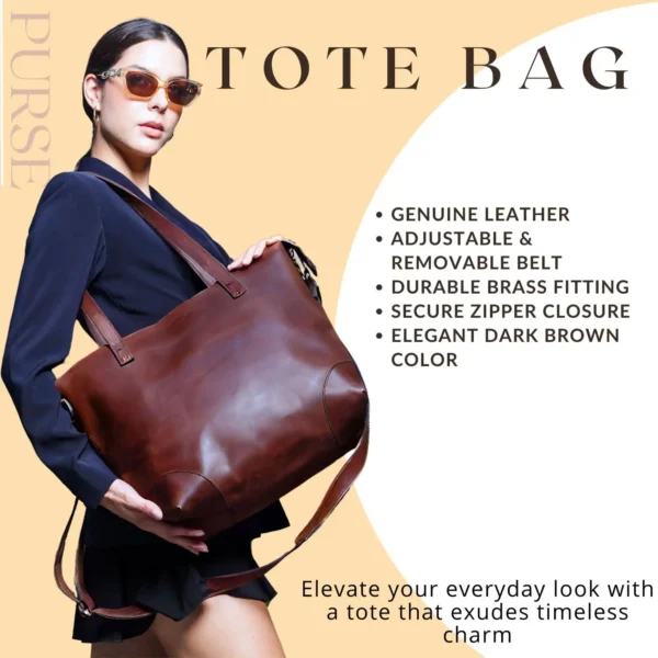 Leather Tote Bag - SAINT STAG